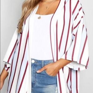 Plus size strip blazer